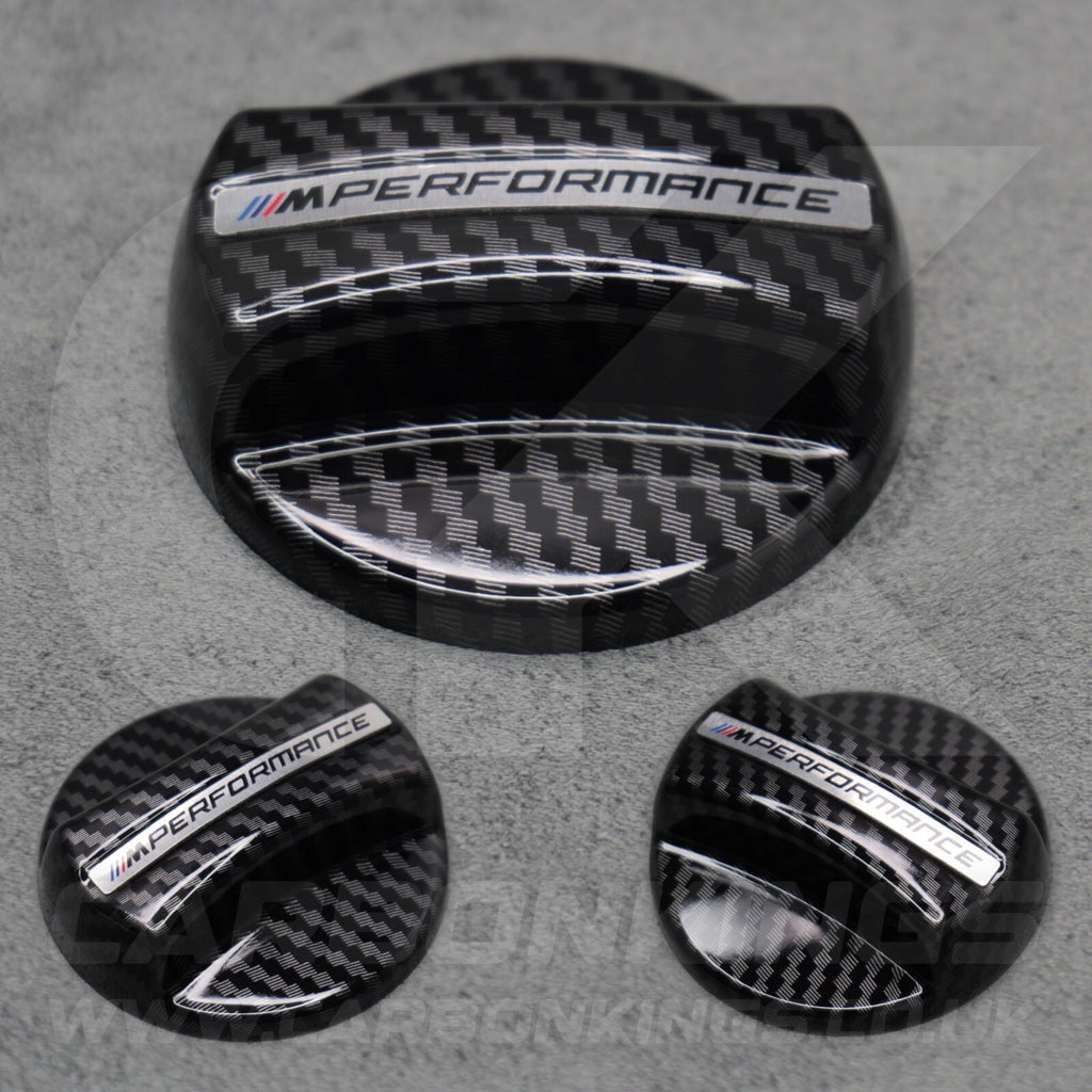 BMW Carbon Fibre Style M Performance Fuel Cap Filler Cover 1 2 3 4 5 6 Series
