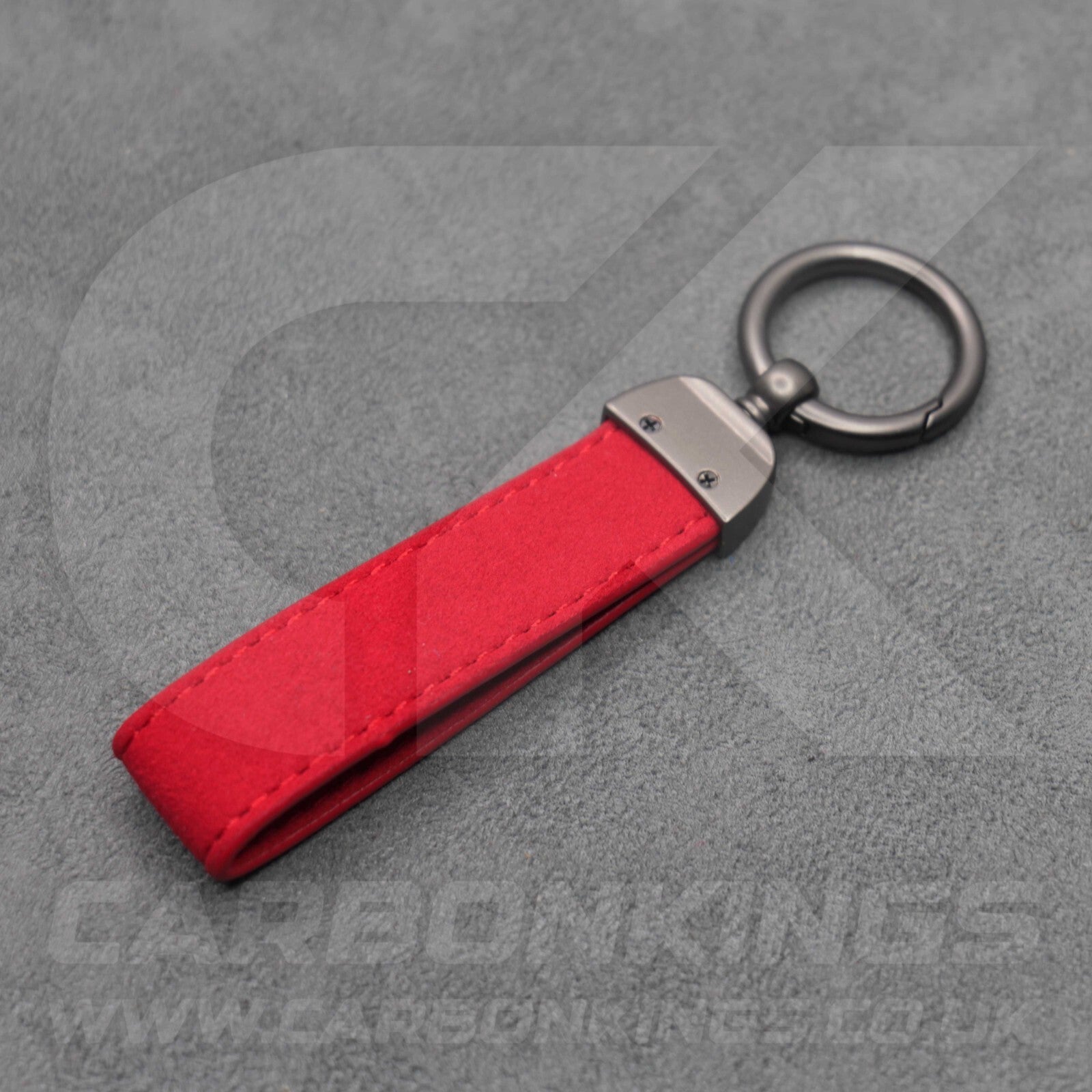 Audi RS Red Suede Key Ring Chain Alcantara Stitched Premium RS3 RS4 RS5 RS6 RS7
