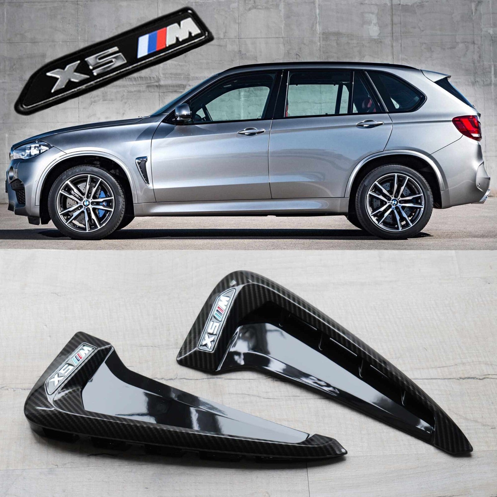BMW X5M F85 Carbon Fibre Style Side Fender Vent Trims F15 X5 SUV M