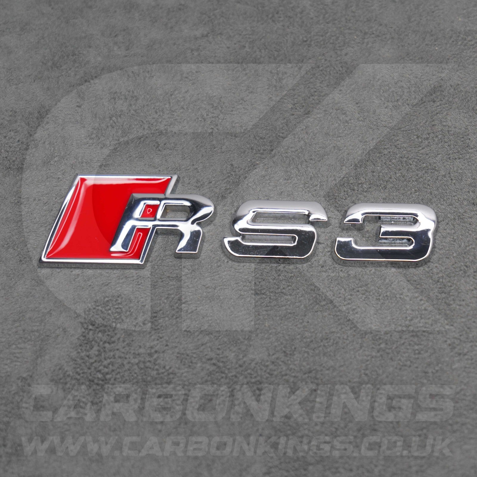 Audi RS3 Silver Chrome Boot Rear Badge Letters Logo Emblem RS 8L 8P 8V 8Y