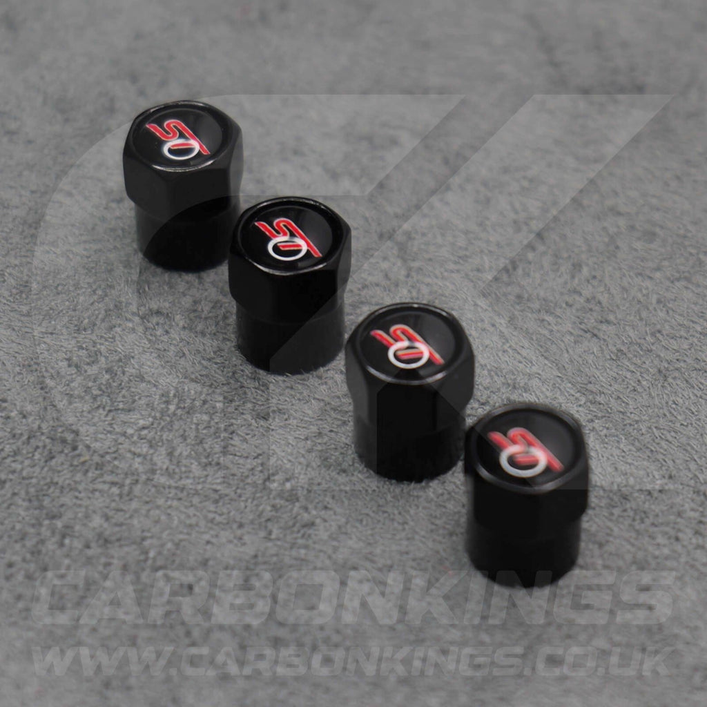 Ford ST Sport Black Anodised Wheel Valve Dust Caps Set Fiesta Focus Edge Puma