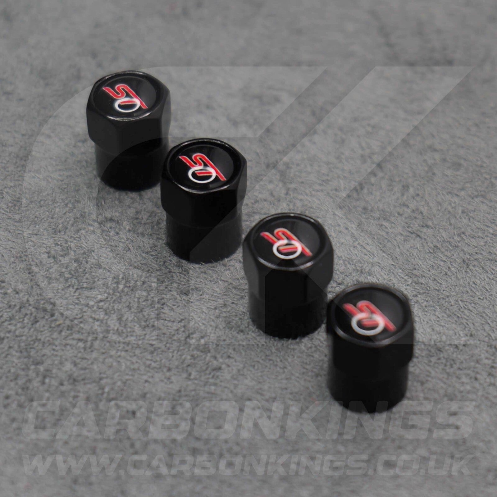 Ford ST Sport Black Anodised Wheel Valve Dust Caps Set Fiesta Focus Edge Puma
