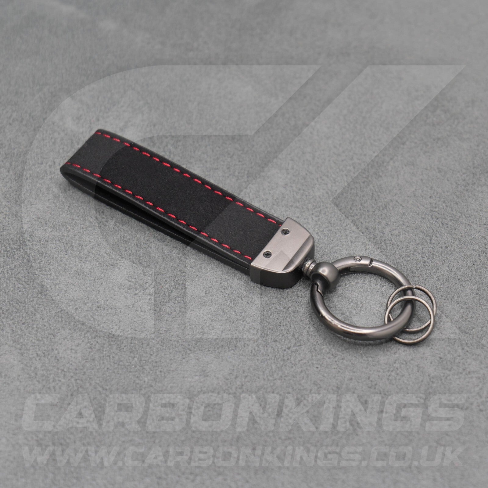 Mercedes AMG Black Suede Key Ring Chain Alcantara Stitched C63 C43 A45 E63 A35