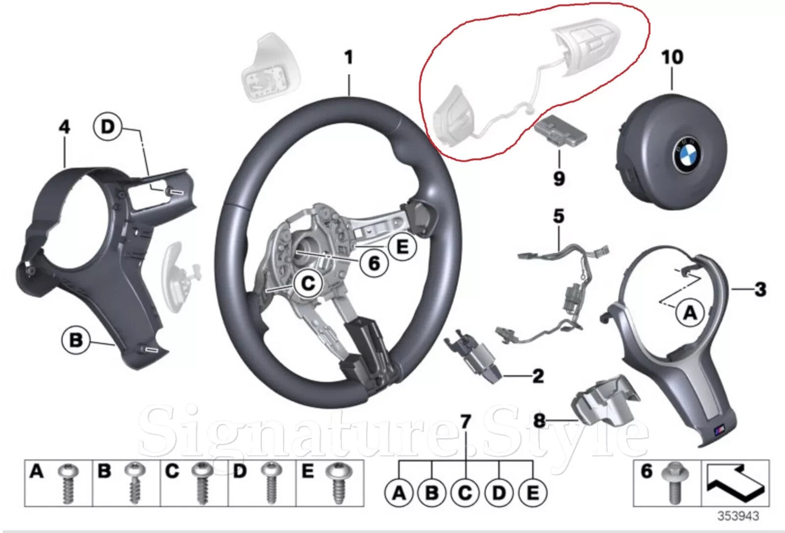 BMW Steering Wheel Buttons Unit for M2 M3 M4 F30 F80 F20 F82 X1 X3 X5 X6 M Sport