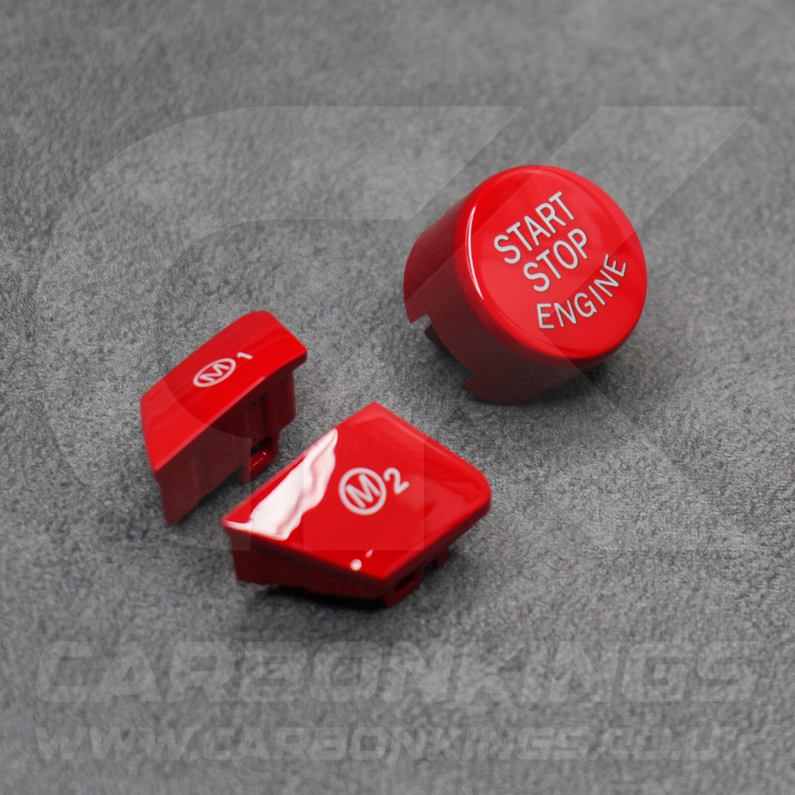 Red M1 M2 & Start Engine Buttons Set for BMW M2 M3 M4 M5 M6 X5M X6M F80 F82 F87