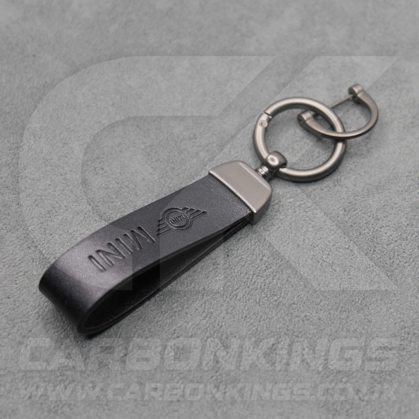 Mini Cooper Black Leather Key Ring Chain Premium Car Keys One S JCW R55 R56 R57