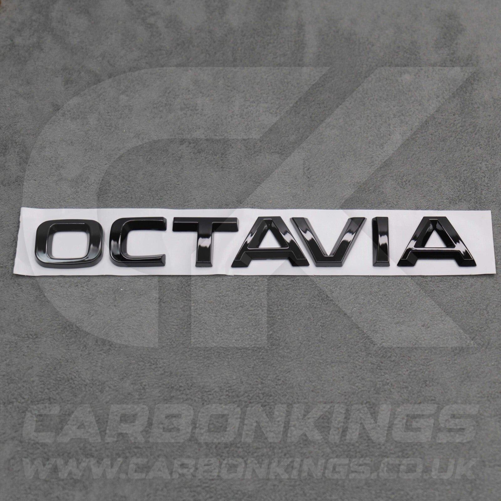Skoda Octavia Gloss Black Rear Boot Badge Emblem Letters Pre Applied Adhesive