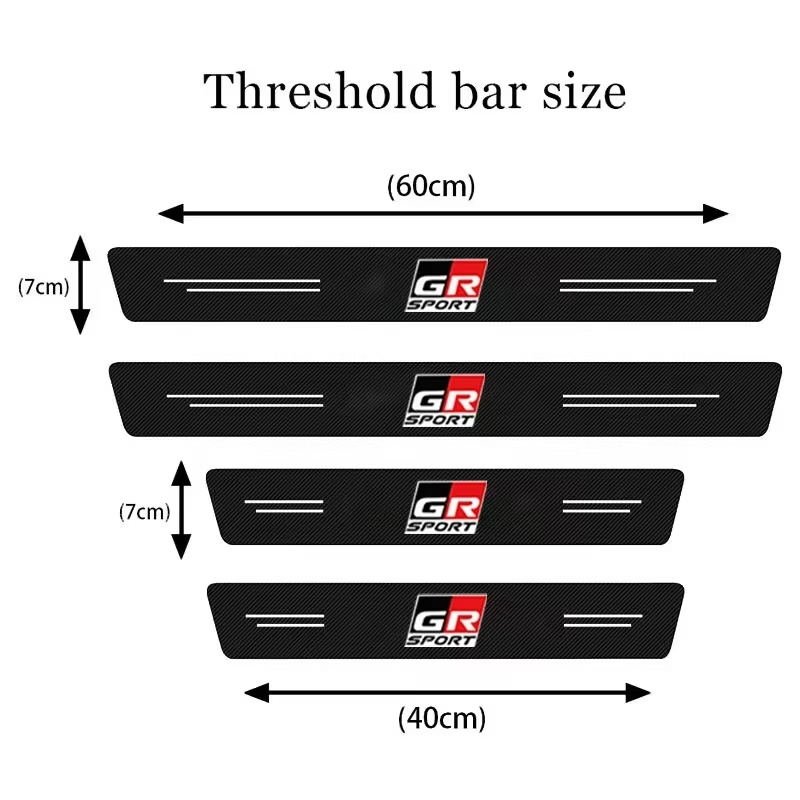 Toyota GR Sport Carbon Fibre Anti Scratch Door Sill Protectors Yaris Corolla RAV