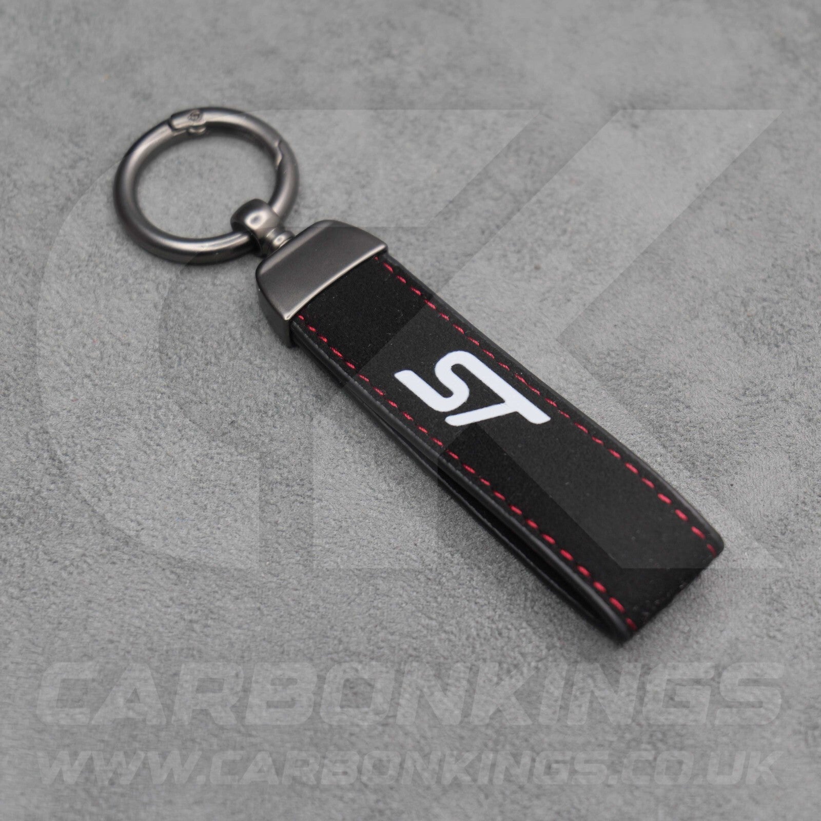Ford ST Suede Key Ring Chain Alcantara Stitched Premium Focus Fiesta Puma