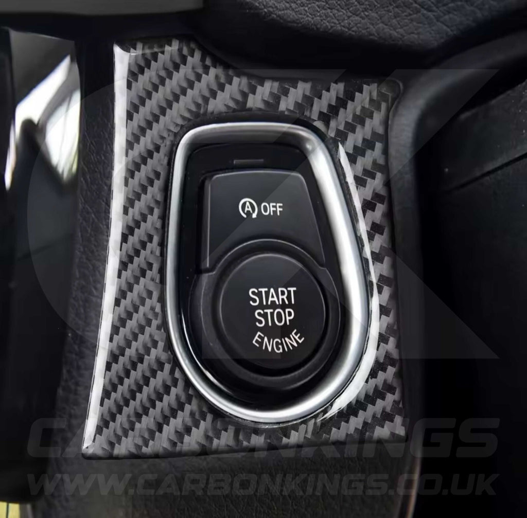 BMW Carbon Fibre Style Start Stop Button Surround for 2 3 Series F20 F30 F34 F32
