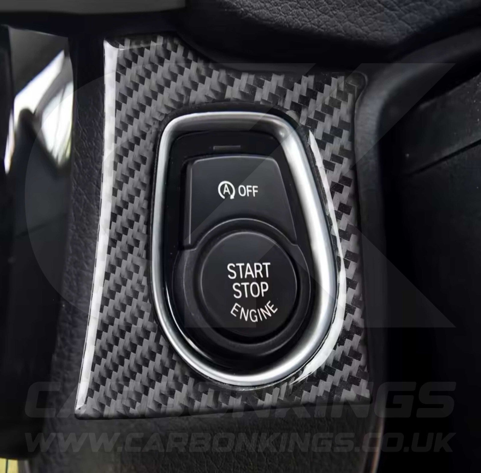 BMW Carbon Fibre Style Start Stop Button Surround for 2 3 Series F20 F30 F34 F32