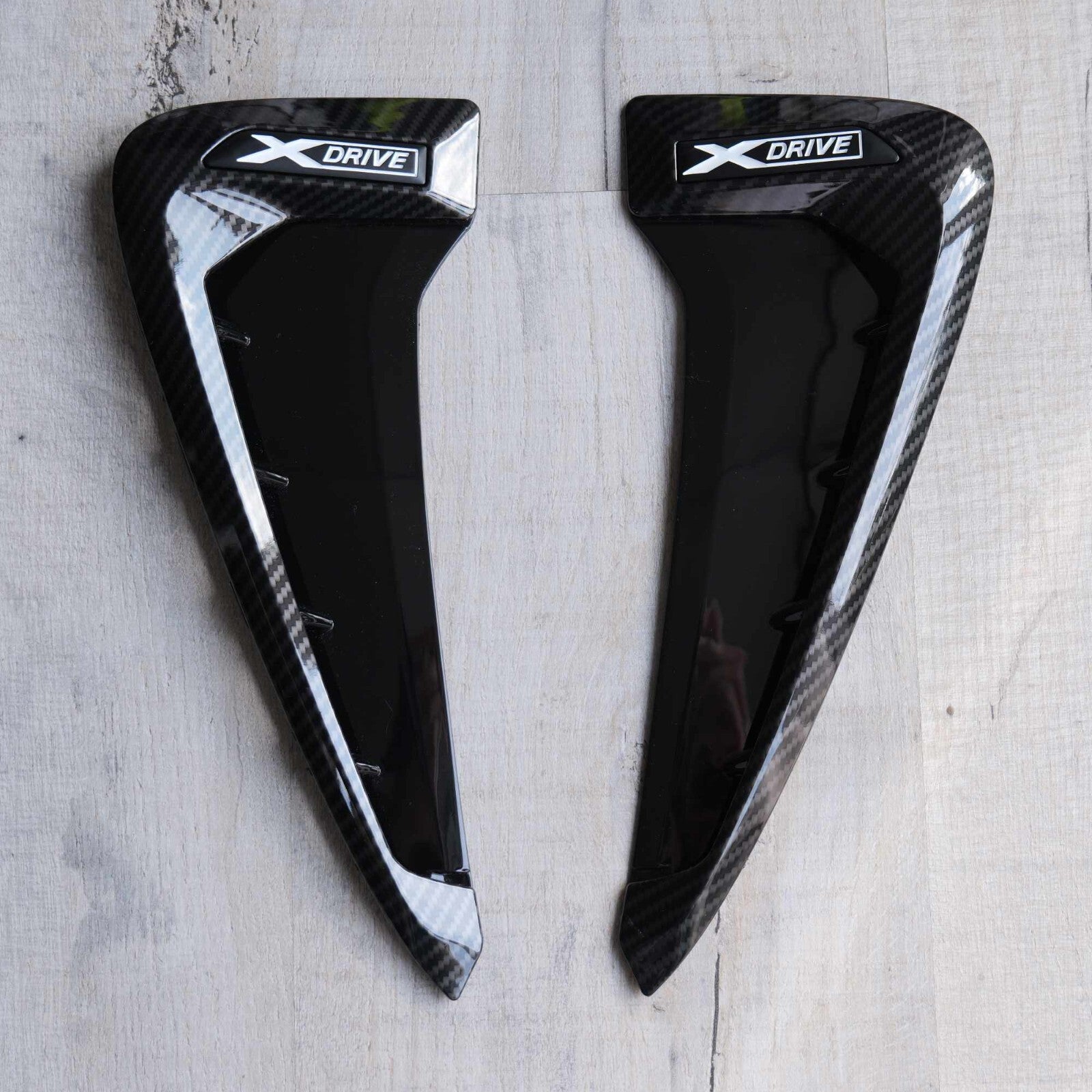 BMW X Drive Carbon Fibre Style Side Fender Vent Trims for X5 F15 SUV 2013 - 2018