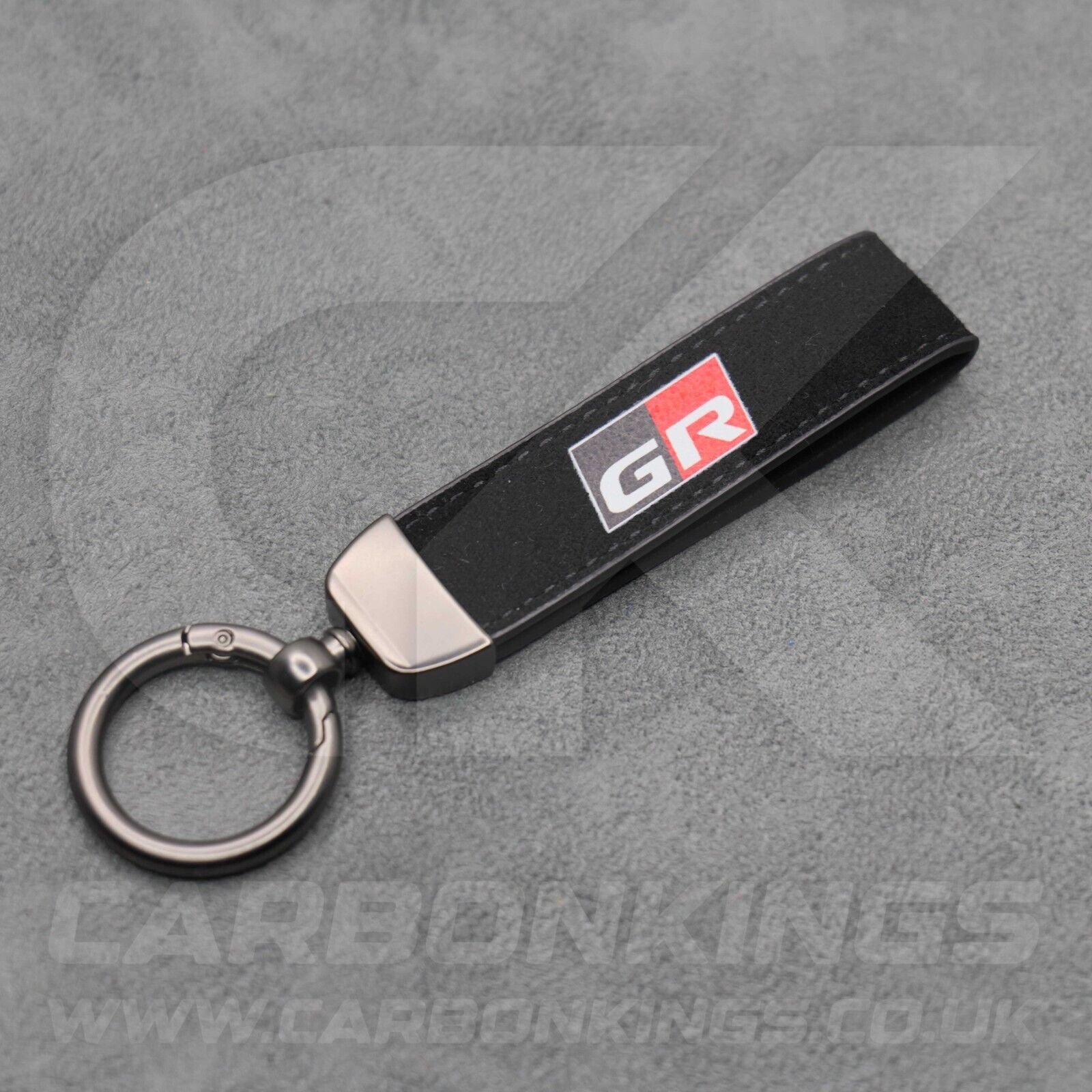 Toyota GR Gazoo Racing Suede Stitched Key Ring Chain Yaris Supra GR86 GT86