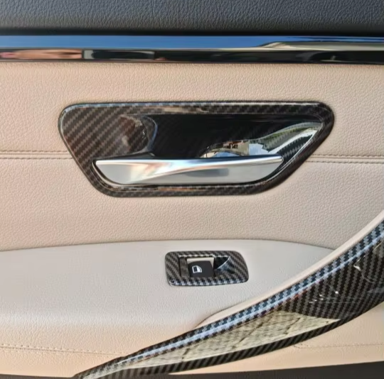 Carbon Fibre Style Interior Door Handle Trims BMW F80 M3 F82 M4 F83 F30 F32 3 4