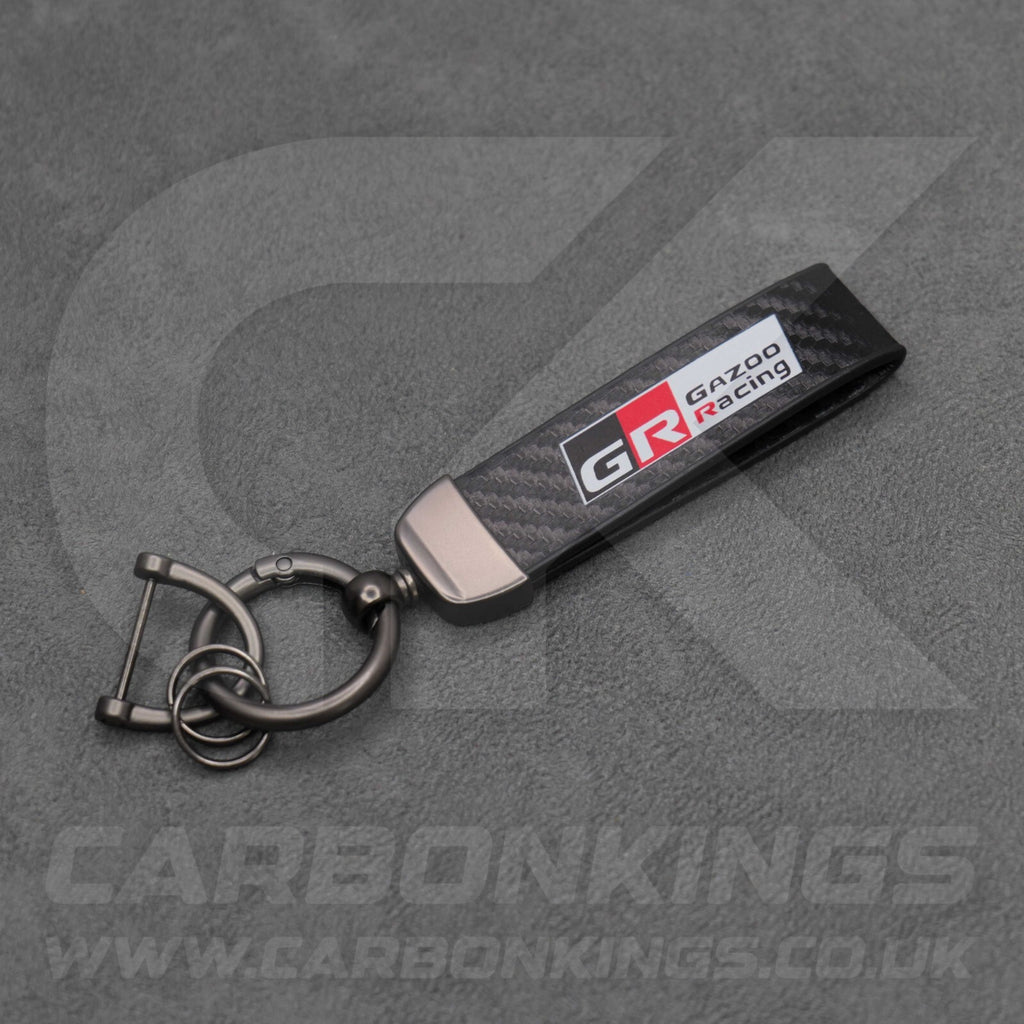 Toyota GR Gazoo Racing Carbon Fibre Style Key Ring Chain Yaris Supra GR86