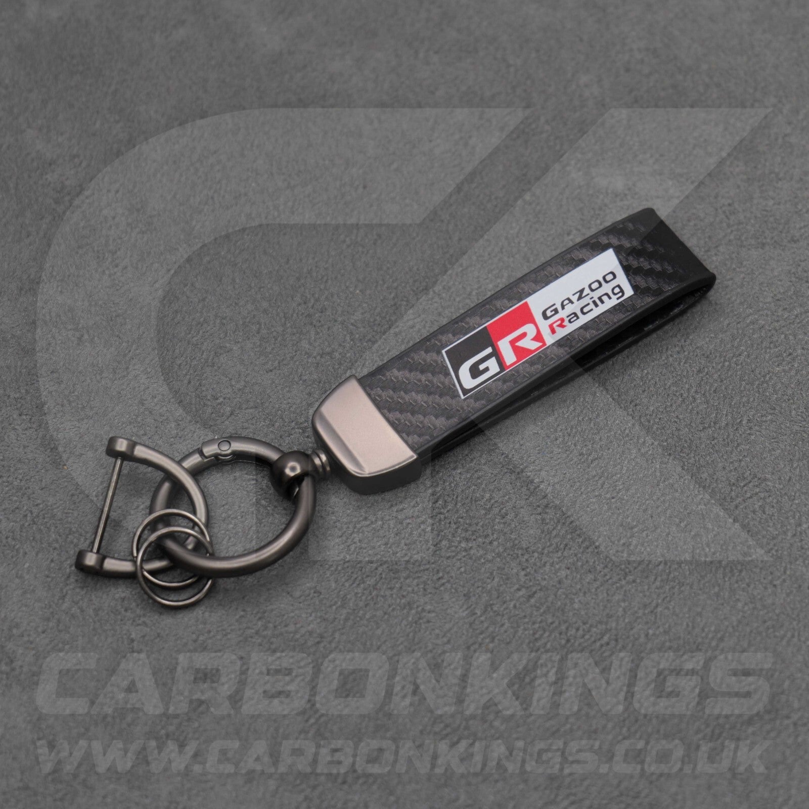 Toyota GR Gazoo Racing Carbon Fibre Style Key Ring Chain Yaris Supra GR86