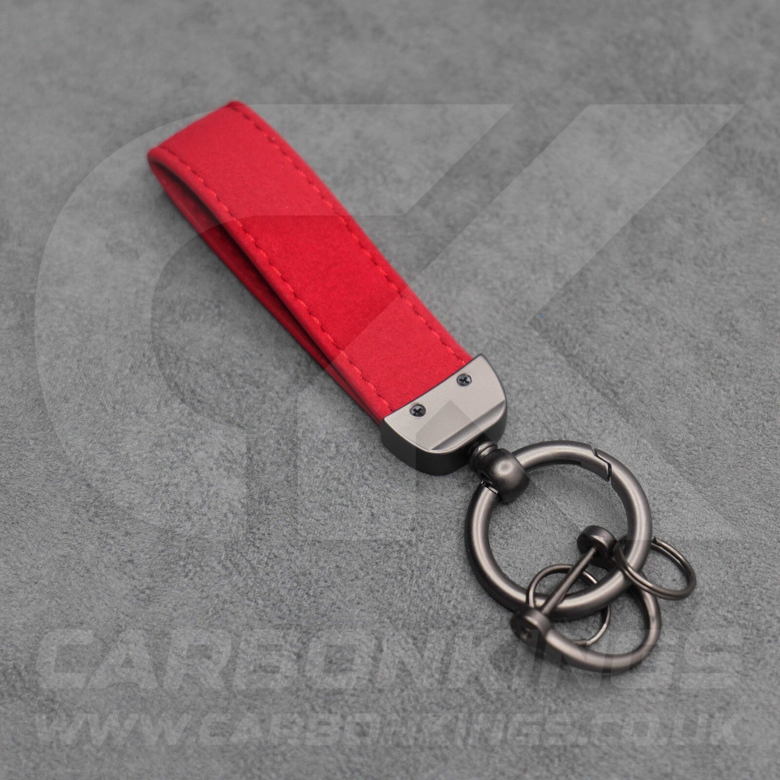 Honda Red Suede Key Ring Chain Car Civic Type R Premium Alcantara Stitched
