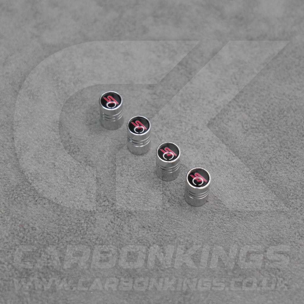 Ford ST Sport Silver Anodised Wheel Valve Dust Caps Set Fiesta Focus Edge Puma