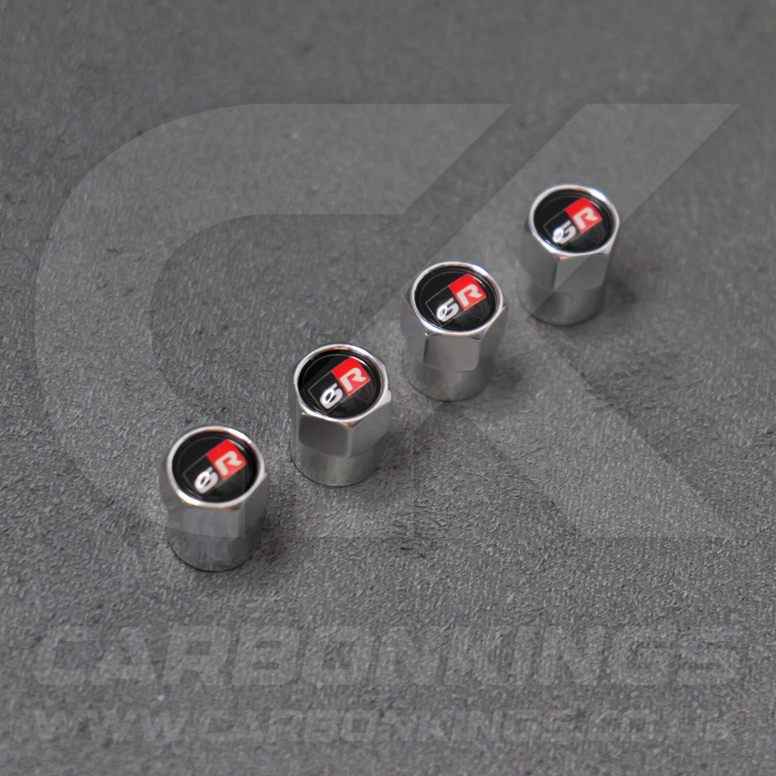 Toyota GR Gazoo Racing Silver Anodised Wheel Valve Dust Caps Yaris GR86 Supra
