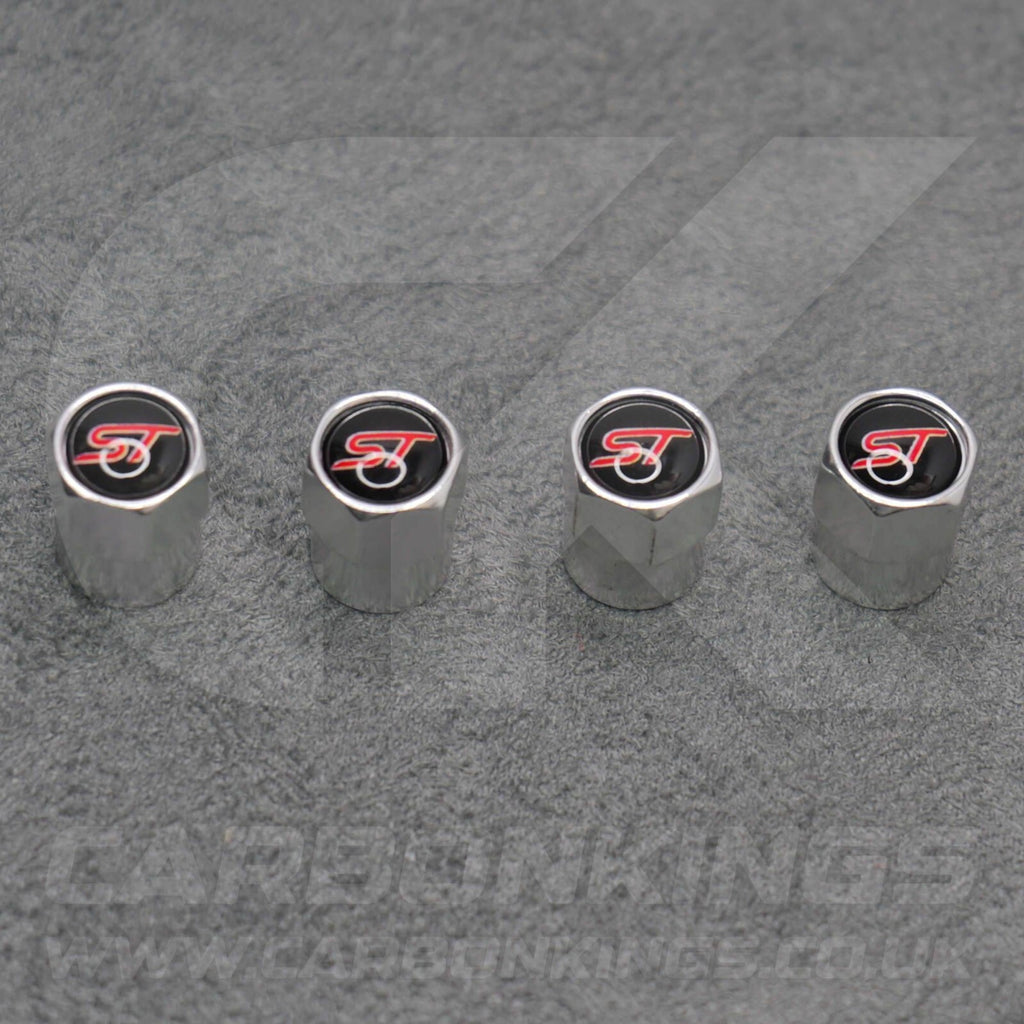 Ford ST Sport Silver Anodised Wheel Valve Dust Caps Set Fiesta Focus Edge Puma