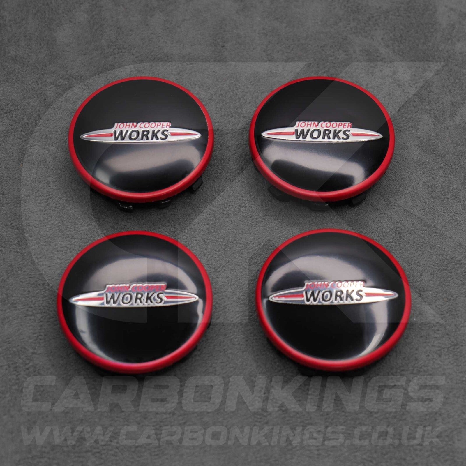 4 x Mini Cooper JCW Wheel Centre Caps 56mm R50 R55 R56 R57 R58 R60 R61 +
