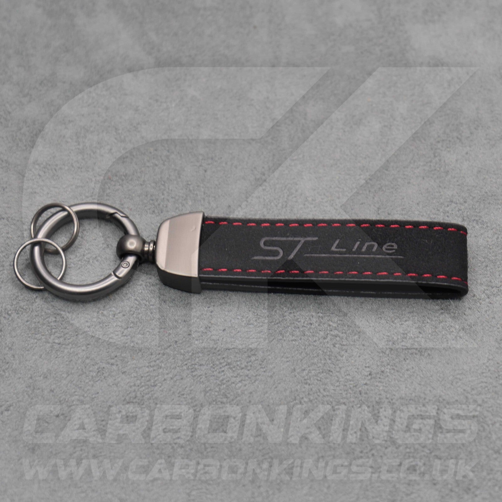 Ford ST Line Black Suede with Red Stitching Key Ring Chain Focus Fiesta Puma