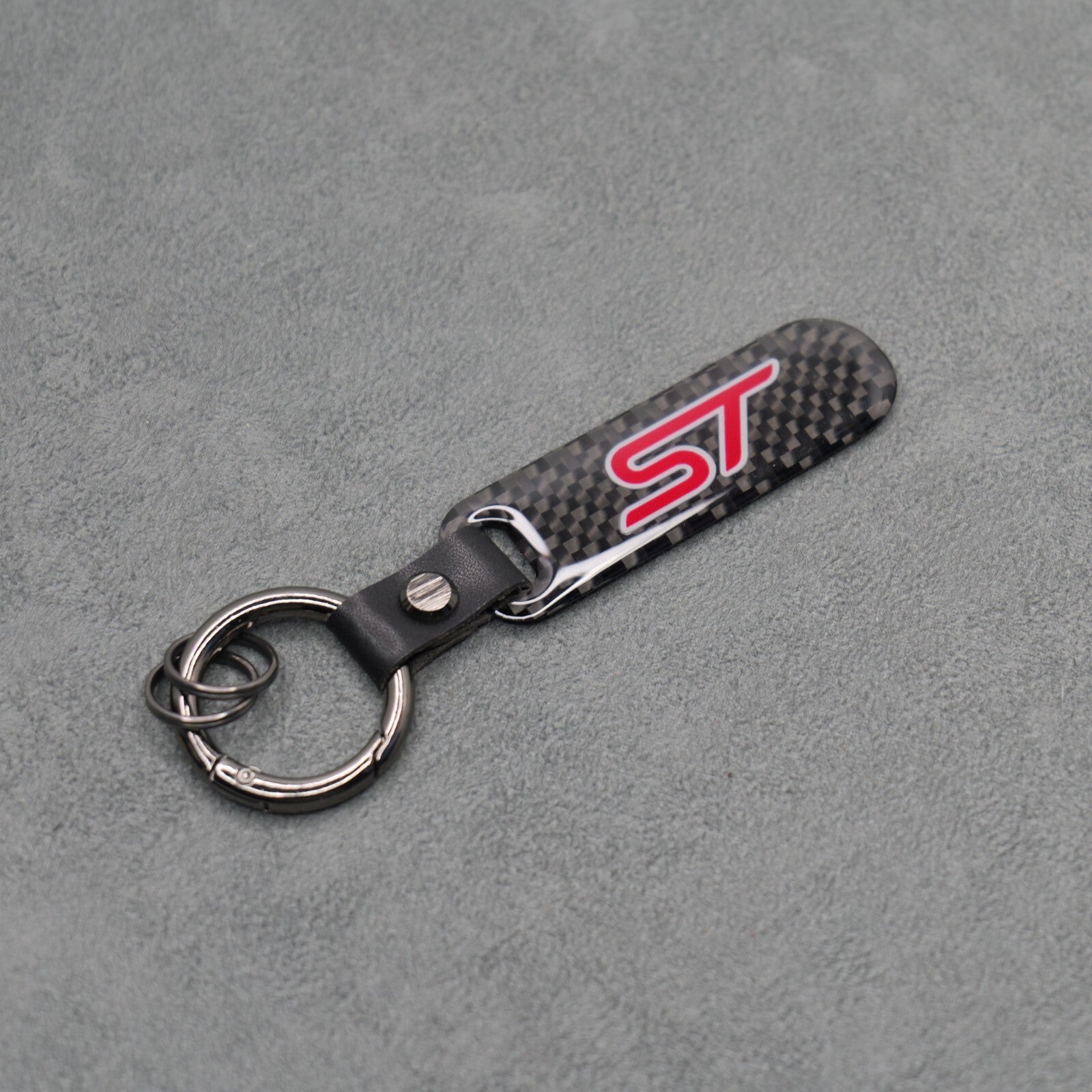 Ford ST Carbon Fibre Gel Car Key Ring Chain Focus Fiesta Puma Premium & Durable