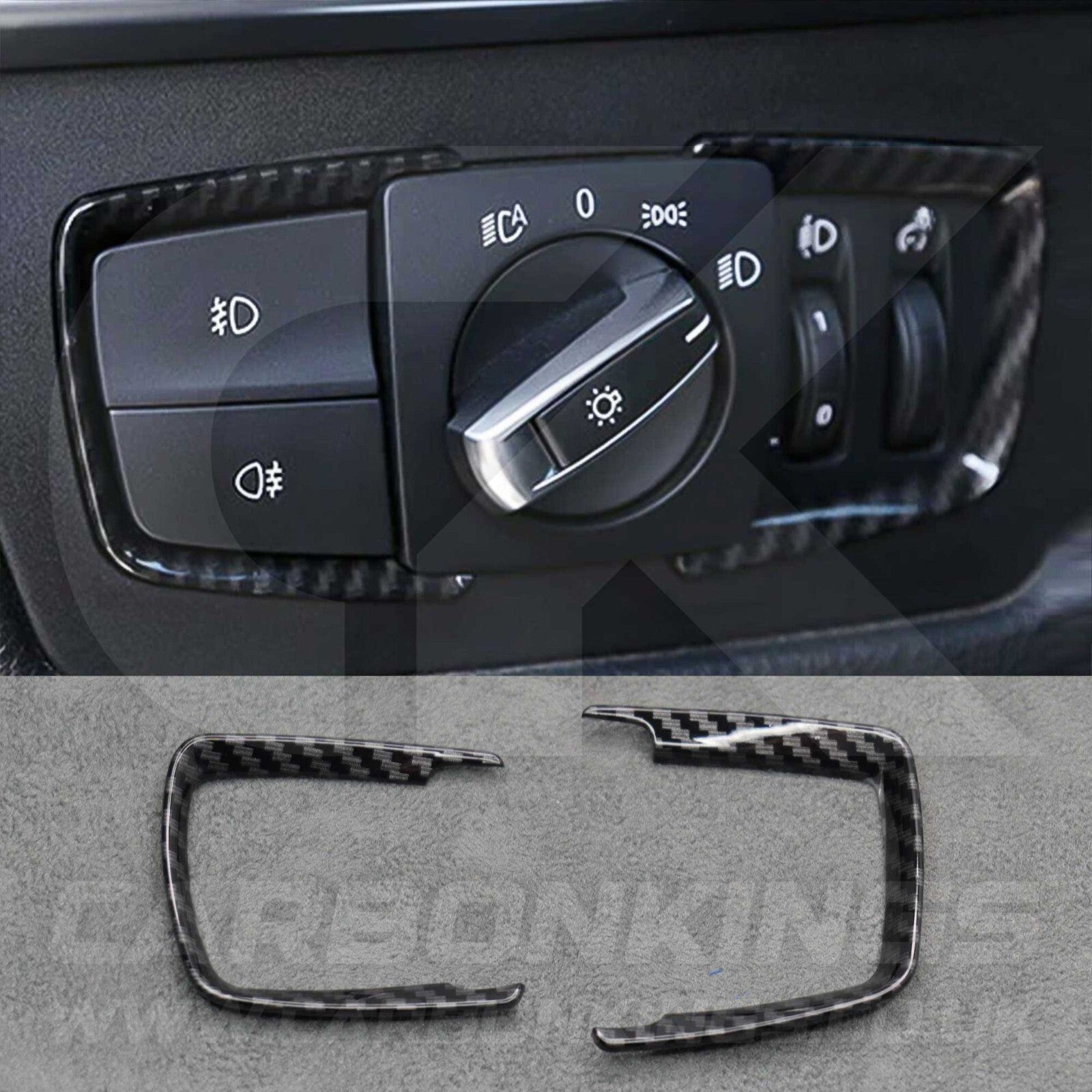 BMW Carbon Fibre Style Headlight Switch Trims M3 M4 F87 M2 i3 1 2 3 3 4 5 Series
