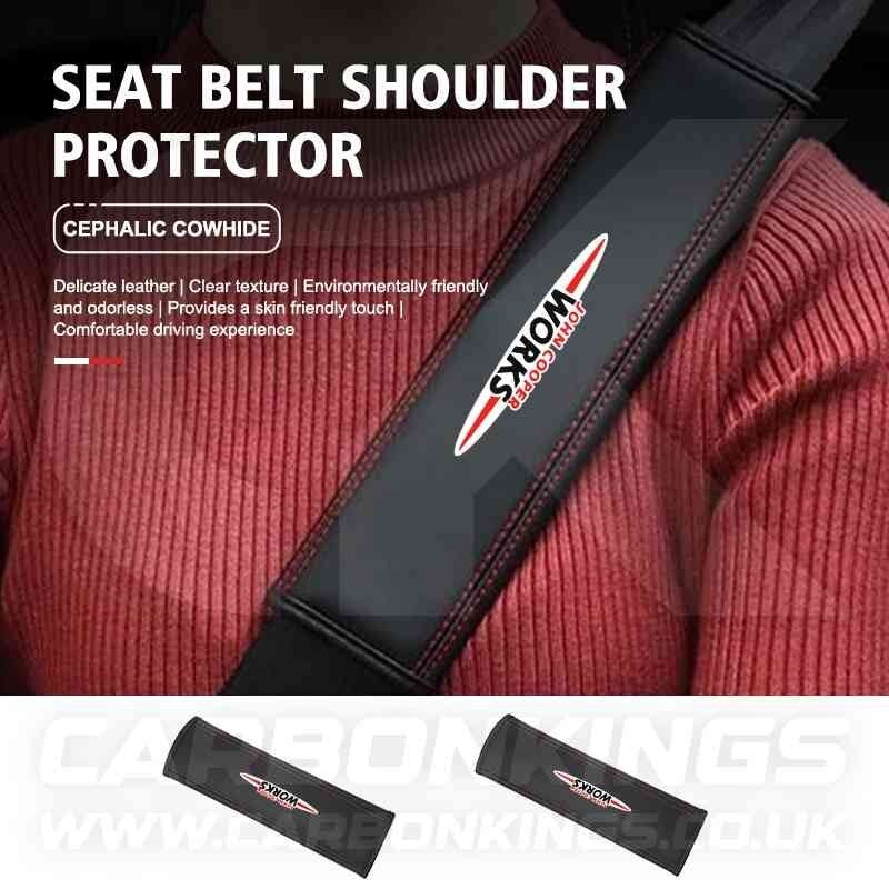 John Cooper Works JCW Leather Seatbelt Shoulder Cover Pad Protector Mini Cooper