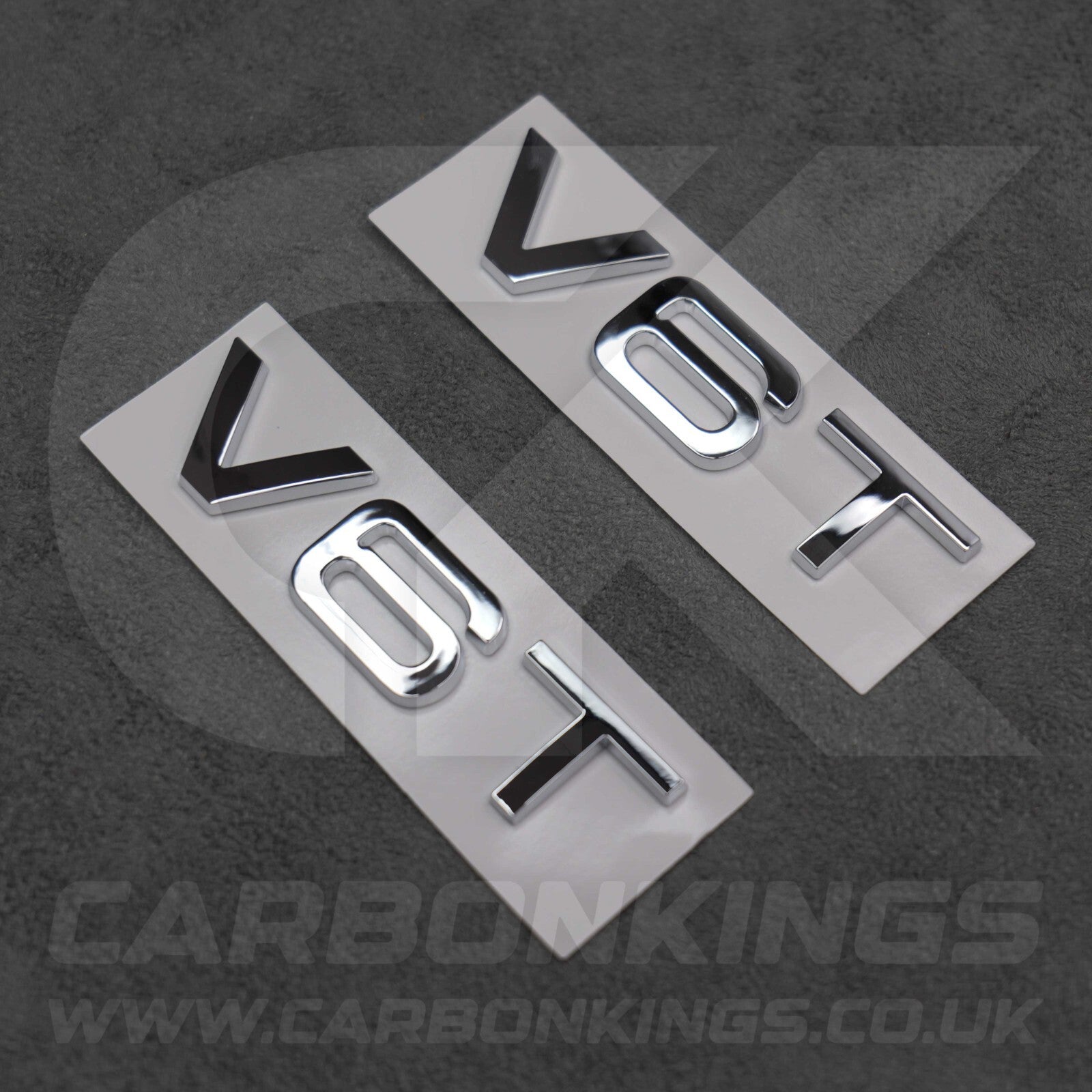 2x Chrome Silver V6T Side Wing Badge Emblems A4 A5 A6 A7 S3 S4 S5 S6 Q5 Q7