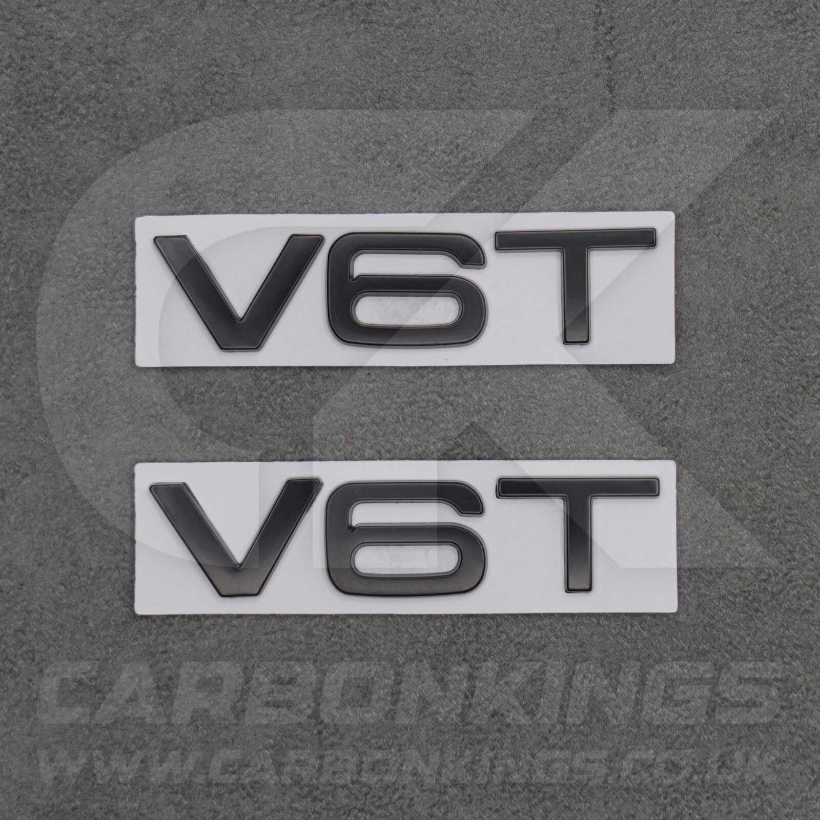 2x Matte Black V6T Side Wing Badge Emblems Audi A4 A5 A6 A7 S3 S4 S5 S6 Q5 Q7 V6