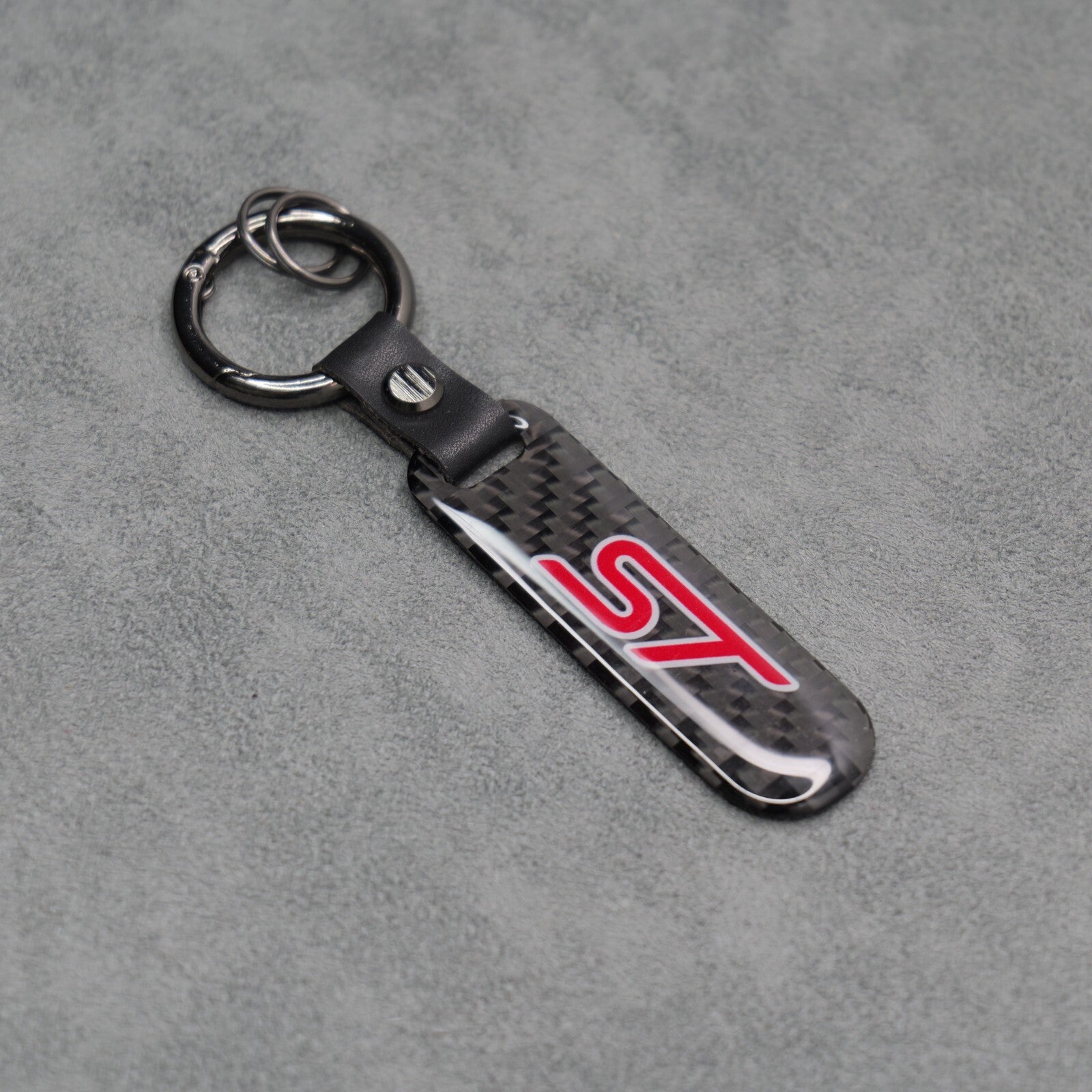 Ford ST Carbon Fibre Gel Car Key Ring Chain Focus Fiesta Puma Premium & Durable