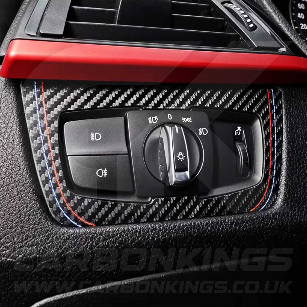 BMW Carbon Fibre Style Headlight Switch Trim F30 F34 F80 M3 F82 M4 M5 F87 M2