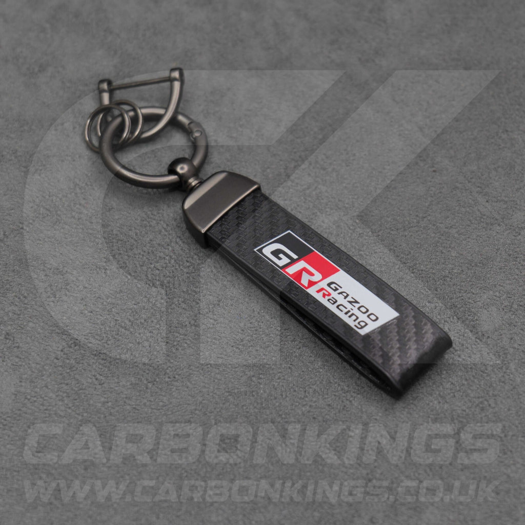 Toyota GR Gazoo Racing Carbon Fibre Style Key Ring Chain Yaris Supra GR86