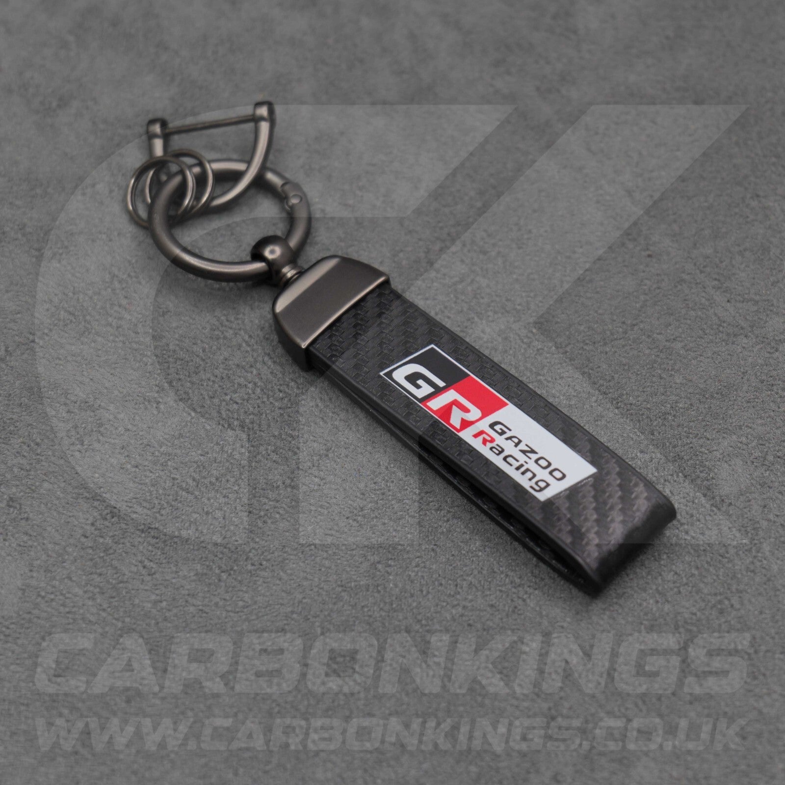 Toyota GR Gazoo Racing Carbon Fibre Style Key Ring Chain Yaris Supra GR86