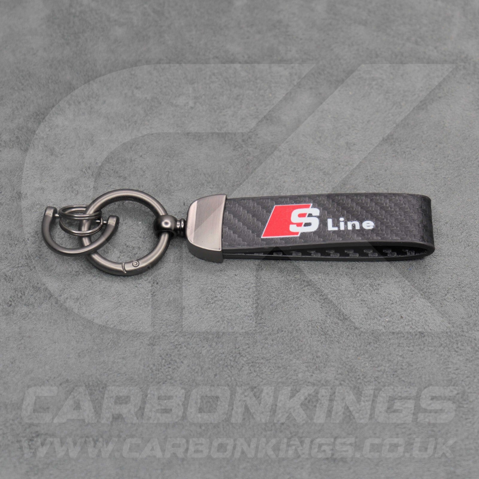 Audi S Line Carbon Fibre Key Ring Chain A1 A3 A4 A5 A6 A7 Q3 Q4 Q5 Q6 Q7 Q8