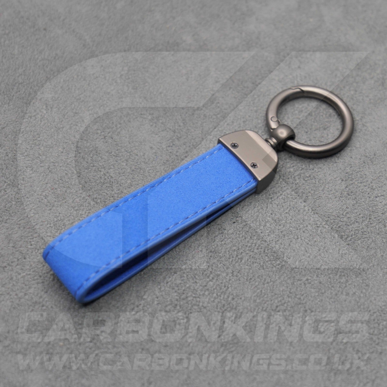 Audi RS Blue Suede Key Ring Chain Alcantara Stitched Premium RS3 RS4 RS5 RS6 RS7