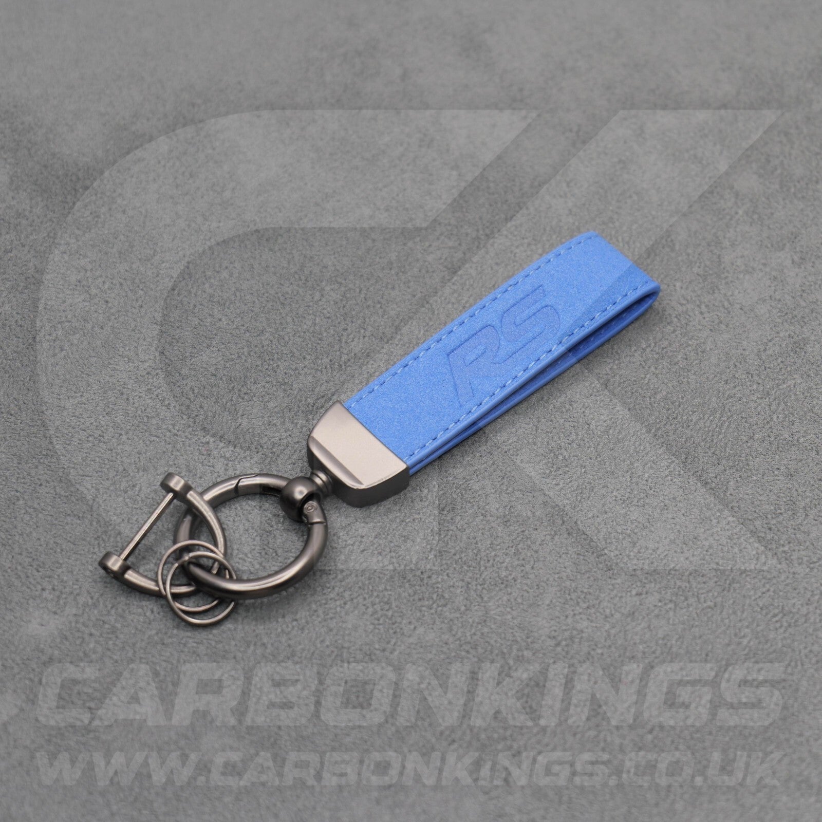 Ford RS Suede Key Ring Chain Alcantara Stitched Premium Focus Fiesta Puma
