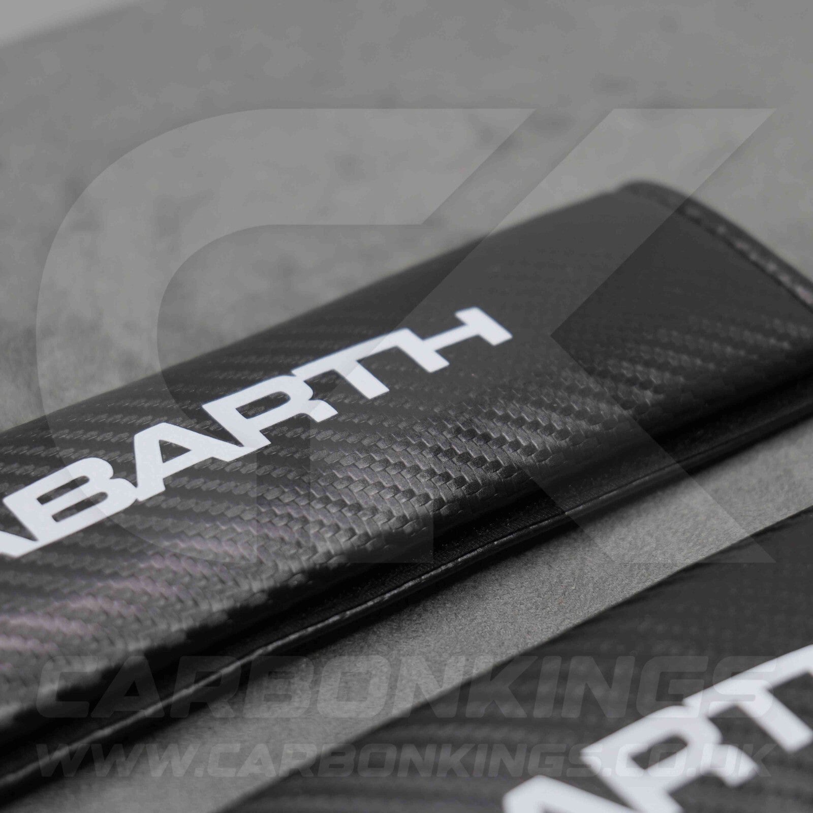Fiat Abarth Carbon Fibre Style Seatbelt Shoulder Cover Pad Protector Set 500 595