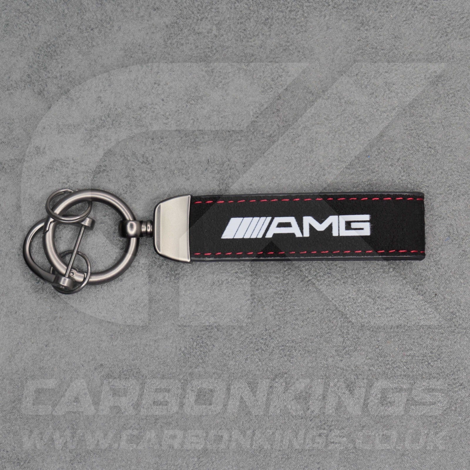 Mercedes AMG Black Suede Key Ring Chain Alcantara Stitched C63 C43 A45 E63 A35 +