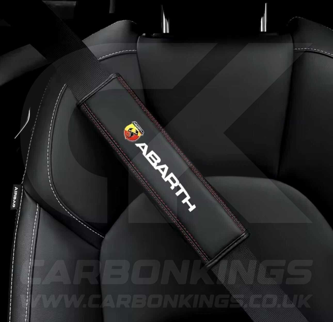 Fiat Abarth Luxury Leather Seatbelt Shoulder Cover Pad Protector for 124 500 595