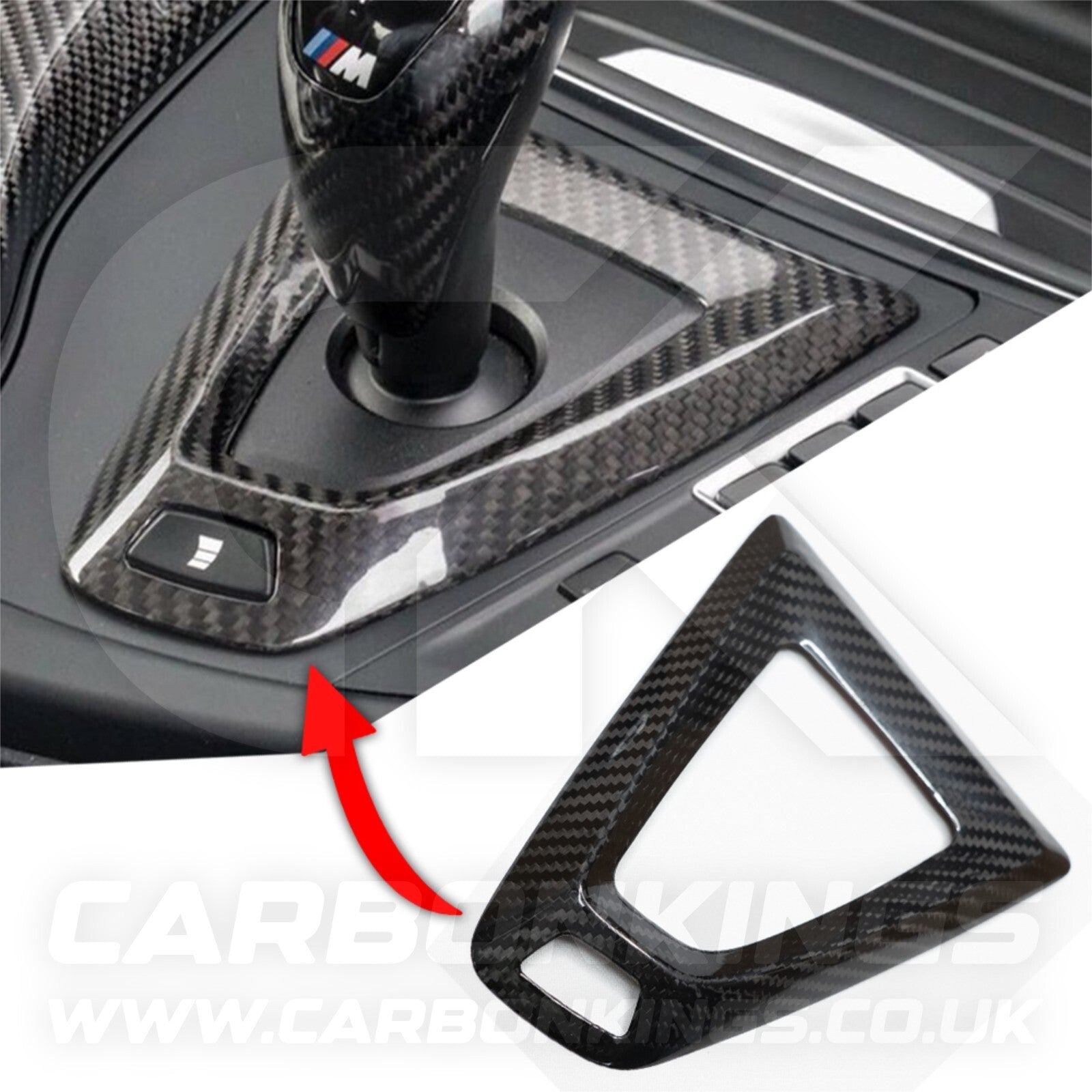 BMW Carbon Fibre Gear Knob Surround Trim M2 M3 M4 M5 X5M F87 F80 F82 F84 RHD