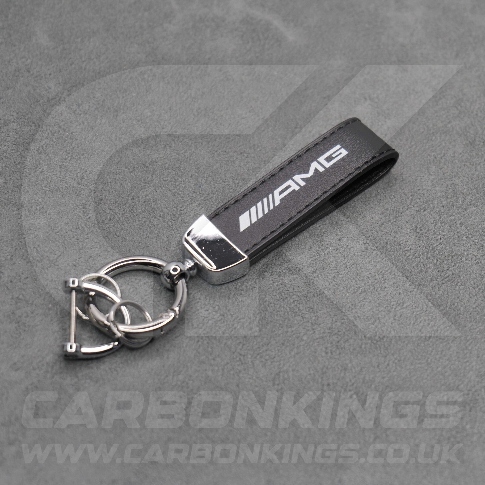 Mercedes AMG Black Leather Key Ring C63 C43 A45 E43 E63 A35 A C E S CLA G Class