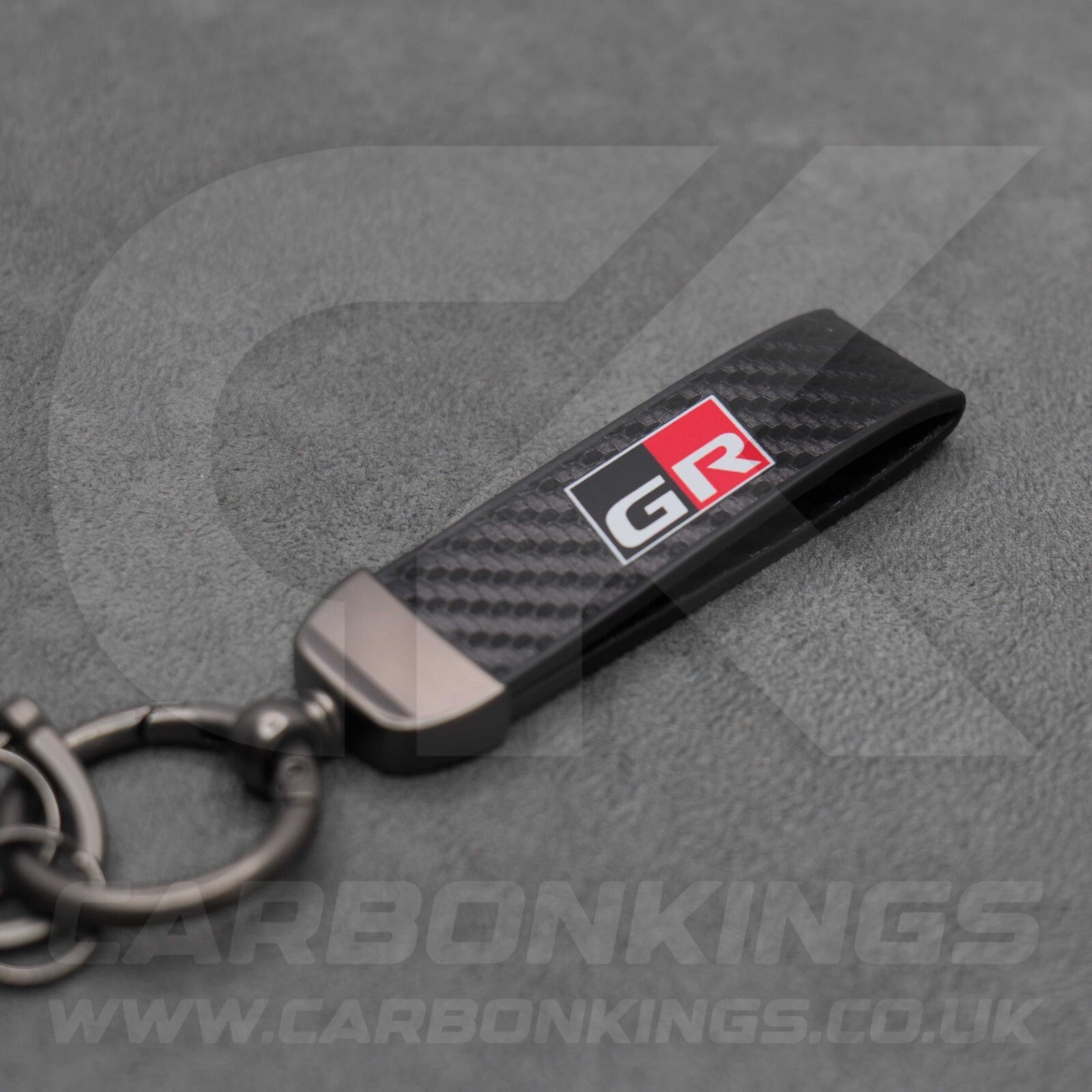 Toyota GR Gazoo Racing Carbon Fibre Style Key Ring Chain Yaris Supra GR86 GT86