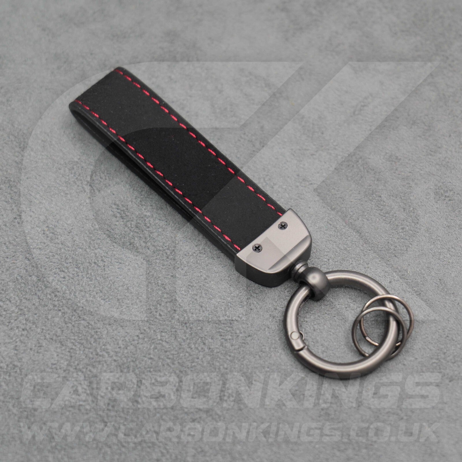 Hyundai N Line Black Suede Red Stitch Car Key Chain Ioniq 5 6 9 Kona i10 i20 i30
