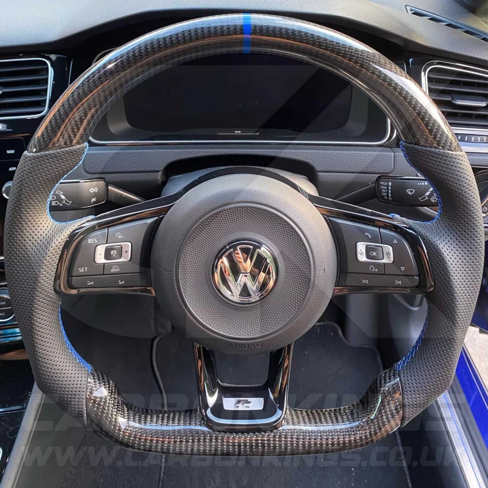 Volkswagen Carbon Fibre Steering Wheel VW Golf MK7 MK7.5 R R-Line GTI GTE GTD +