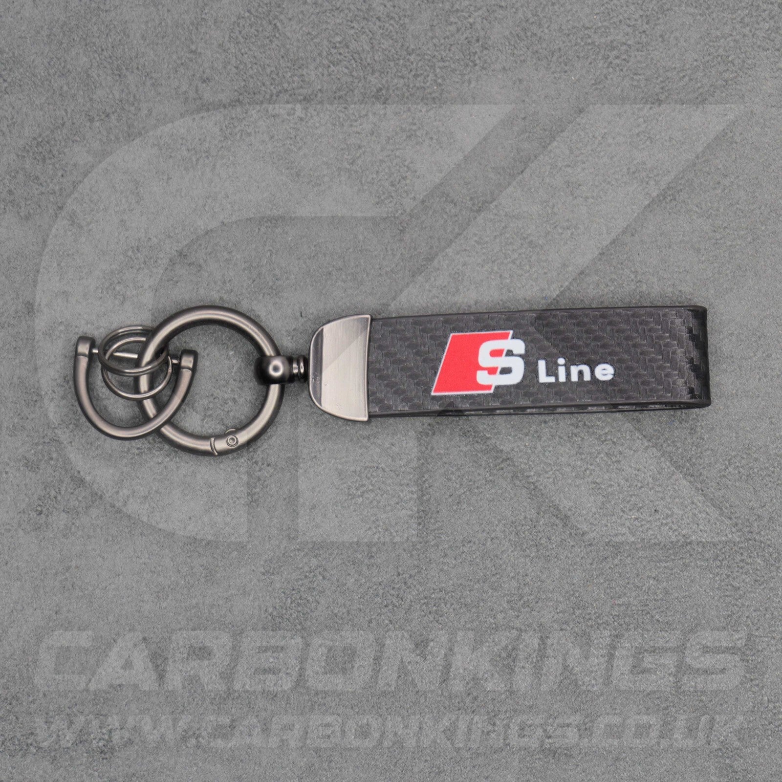 Audi S Line Carbon Fibre Key Ring Chain A1 A3 A4 A5 A6 A7 Q3 Q4 Q5 Q6 Q7 Q8