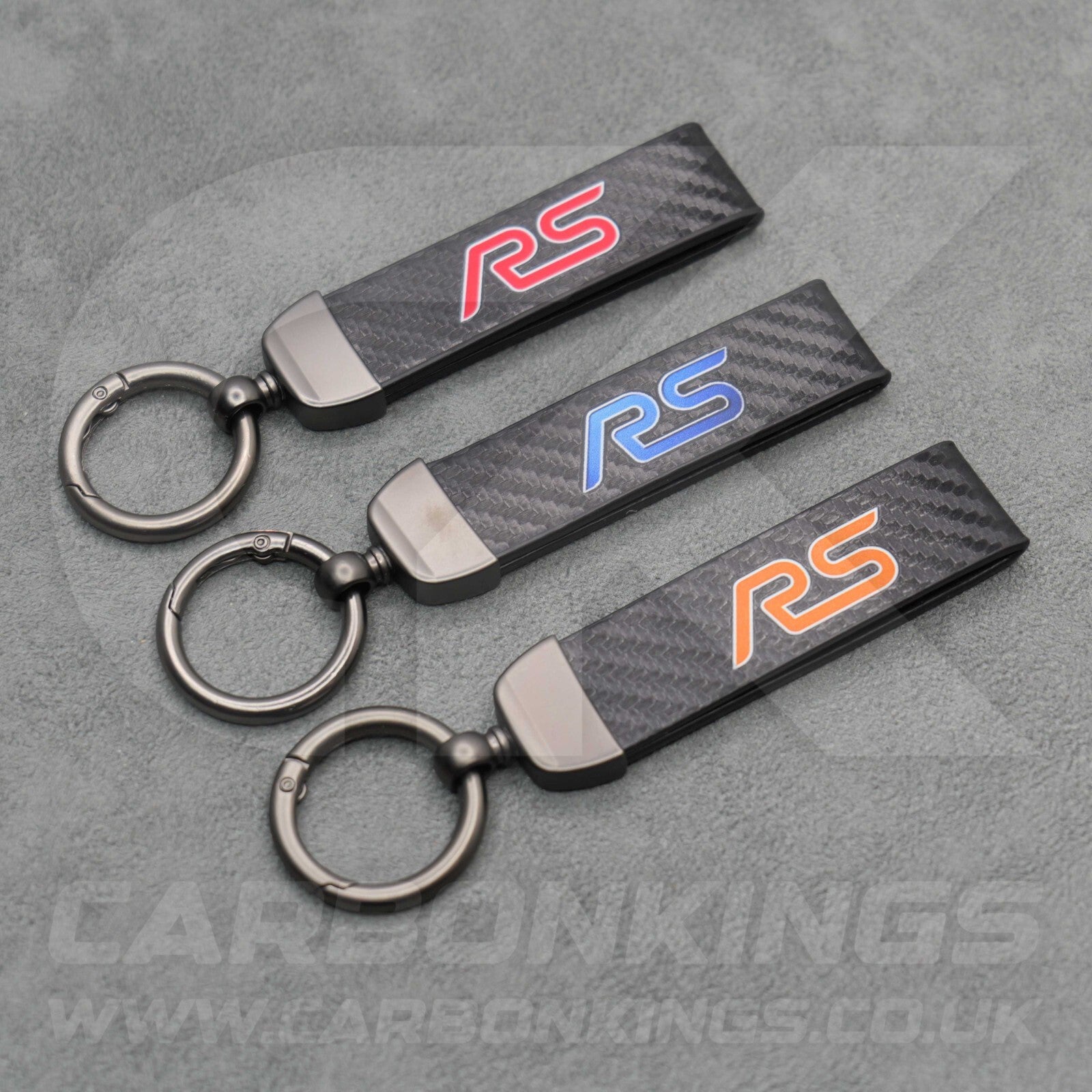 Ford RS Carbon Fibre Style Key Ring Chain Premium Focus Escort Fiesta Puma