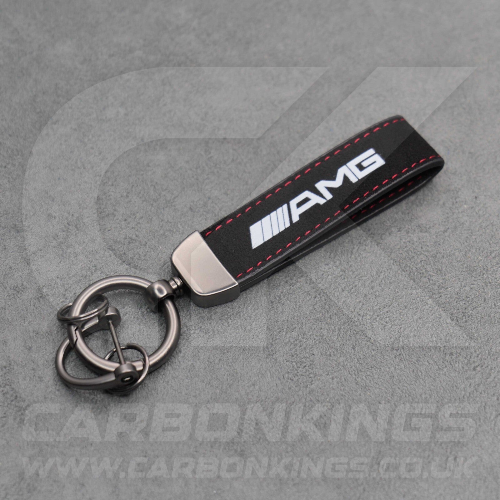 Mercedes AMG Black Suede Key Ring Chain Alcantara Stitched C63 C43 A45 E63 A35 +