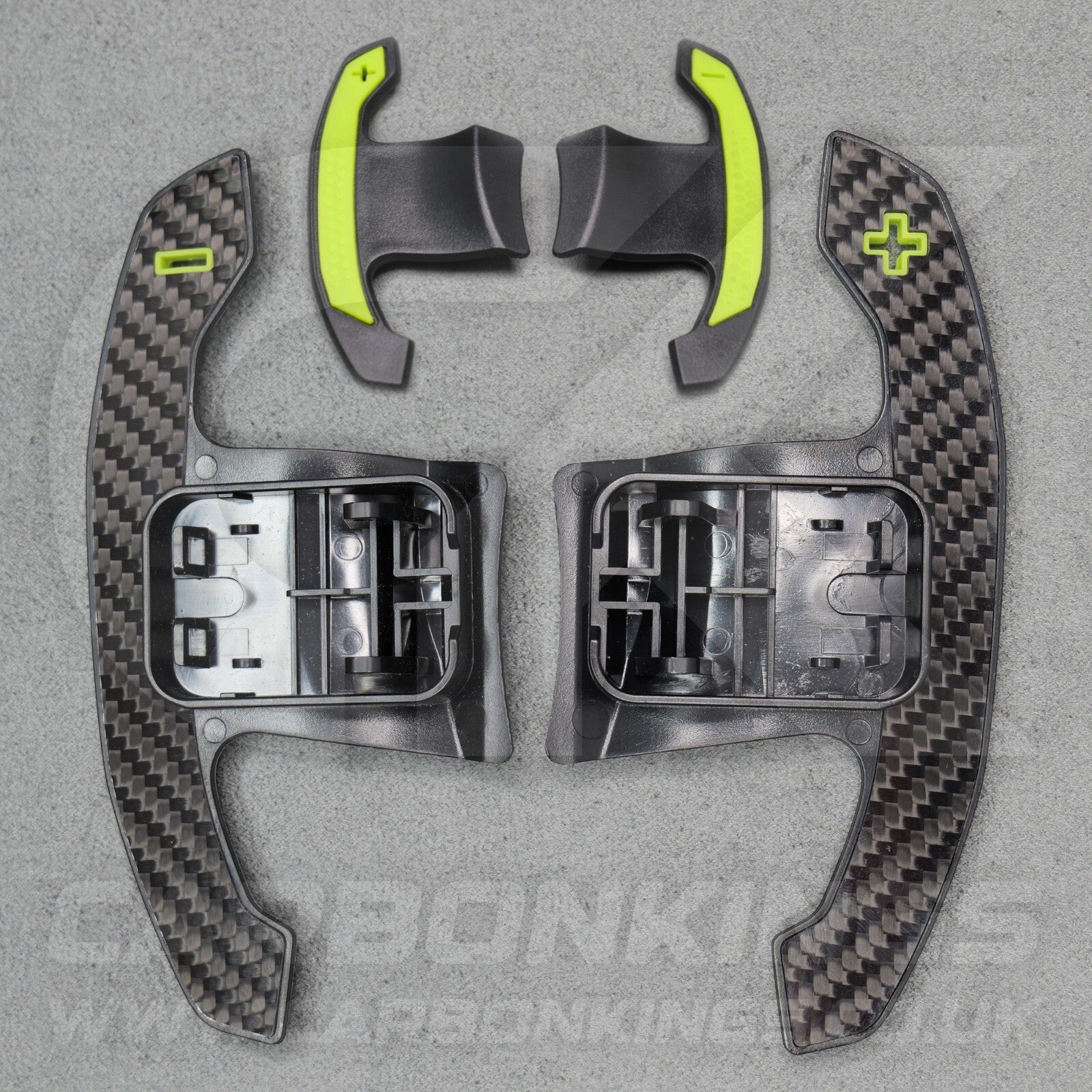BMW Carbon Fibre / Yellow Gear Paddles Shifters F80 M3 F82 F83 M4 F87 M2 F30 G20